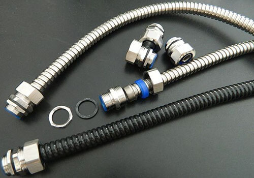 flexible metallic tubing with connectors show