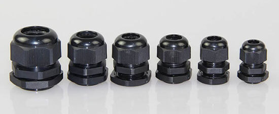 black waterproof cable glands