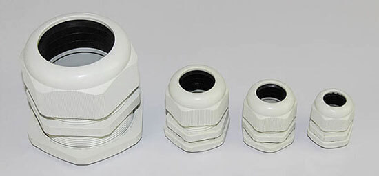 white waterproof cable glands