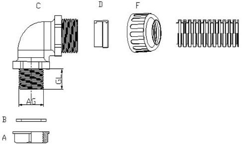 Waterproof Flexible Conduit Connectors Structure