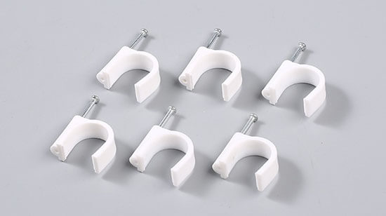white cable wall clips