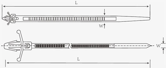 push mount cable ties structure