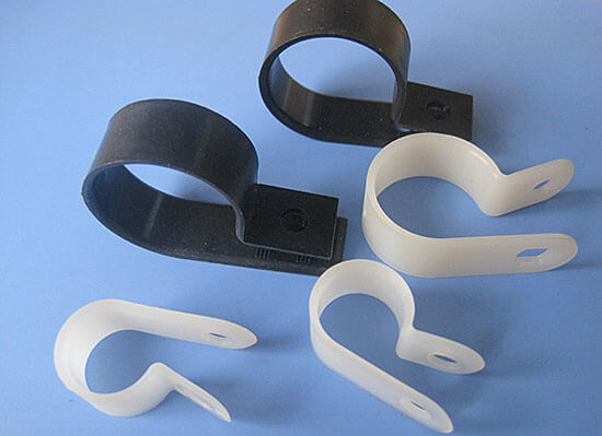 white and black R type cable clamp show
